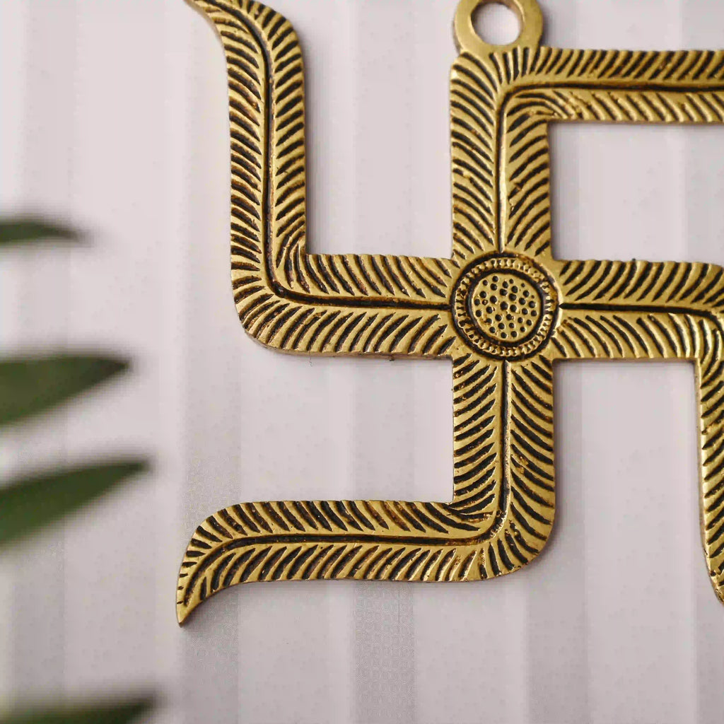 Brass Swastik Wall Hanging (4.5 Inch) Vedansh Craft