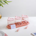 Spice Containers With Spoons Set Of 3 Pink Nestasia