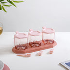 Spice Containers With Spoons Set Of 3 Pink Nestasia
