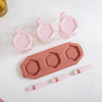 Spice Containers With Spoons Set Of 3 Pink Nestasia