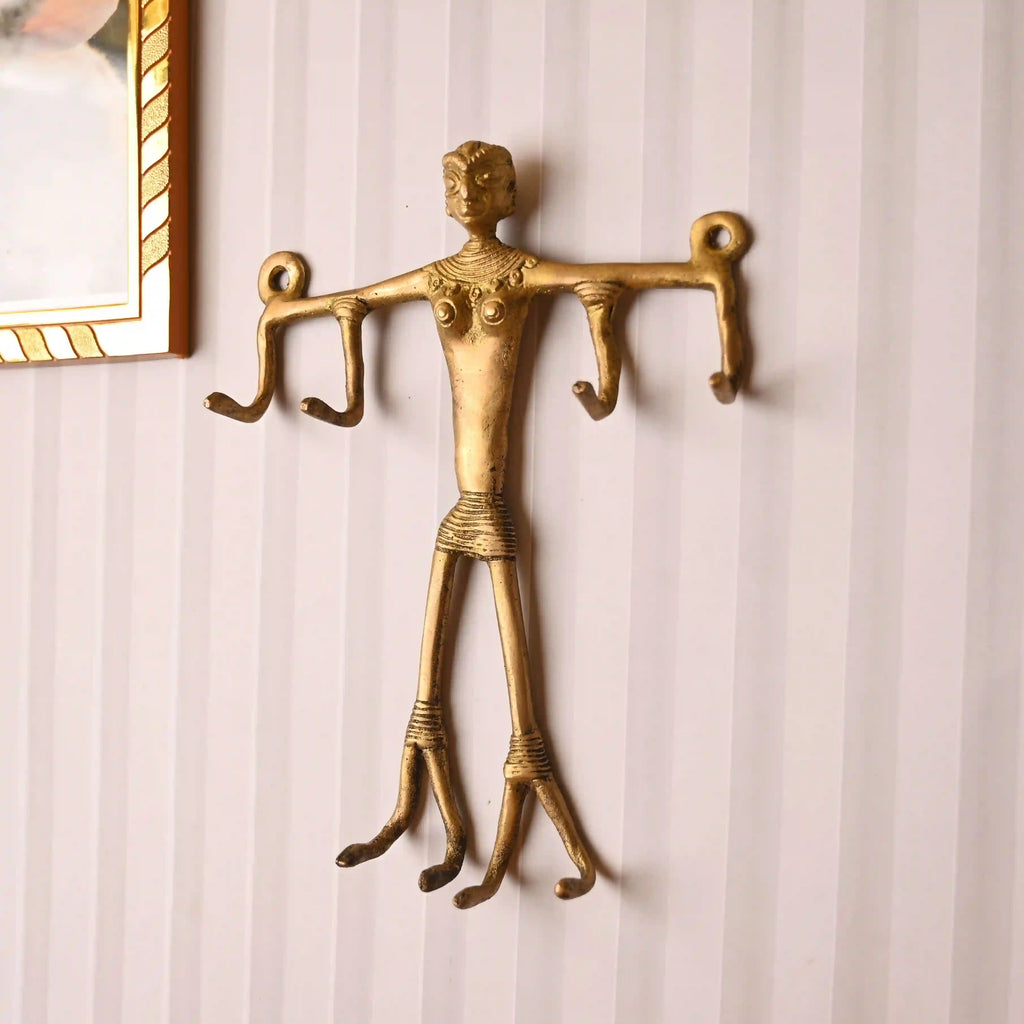 Brass Mummy Buddha Design Hanger – Handcrafted Spiritual Wall Decor (9 Inch) Vedansh Craft