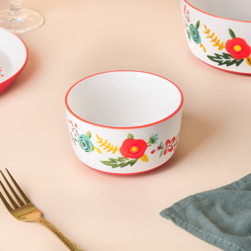 Bloom Red 27 Piece Dinner Set For 6 Nestasia