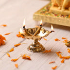 Brass Exquisite Five Petal Diya (1.6 Inch) Vedansh Craft