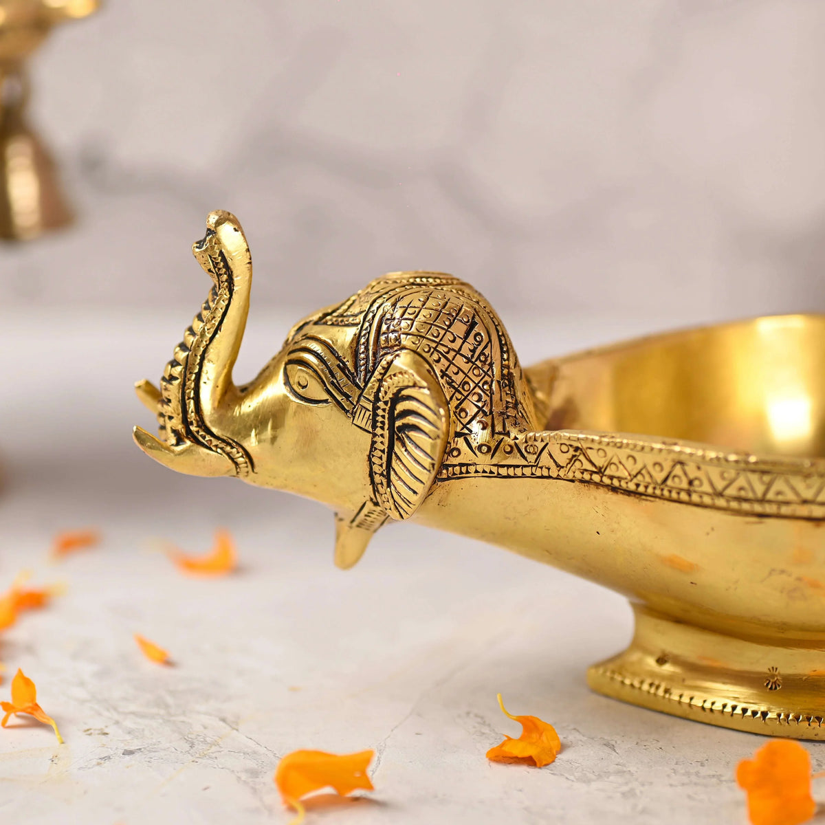 Brass Elephant Diya (3.5 Inch) Vedansh Craft