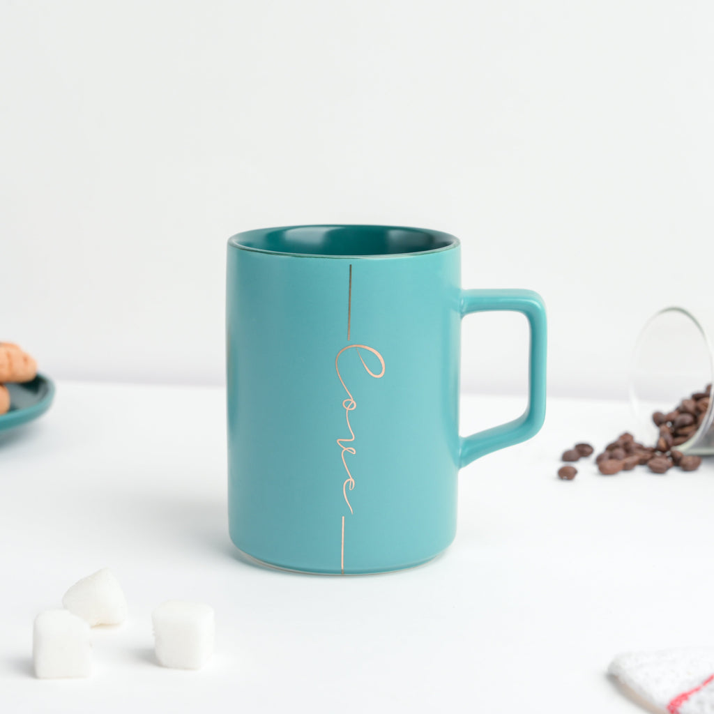 Emerald Green Ceramic Coffee Mug 400 ml Nestasia