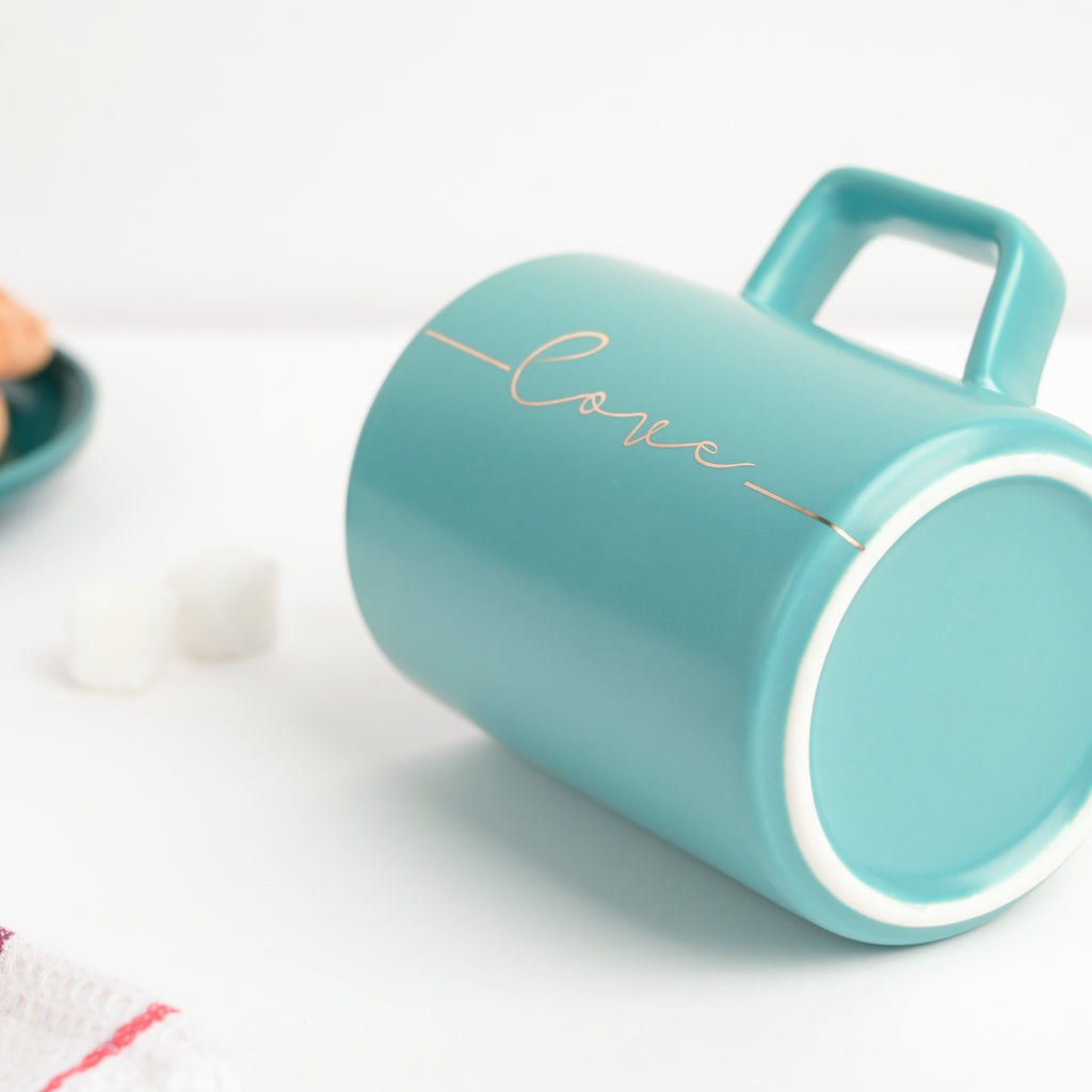 Emerald Green Ceramic Coffee Mug 400 ml Nestasia