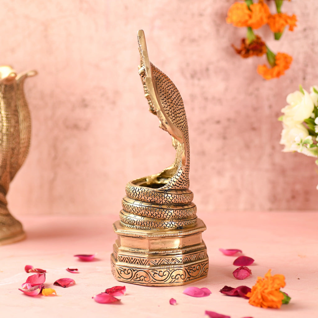 Brass Vintage Sheshnaag idol (9.8 Inch) Vedansh Craft