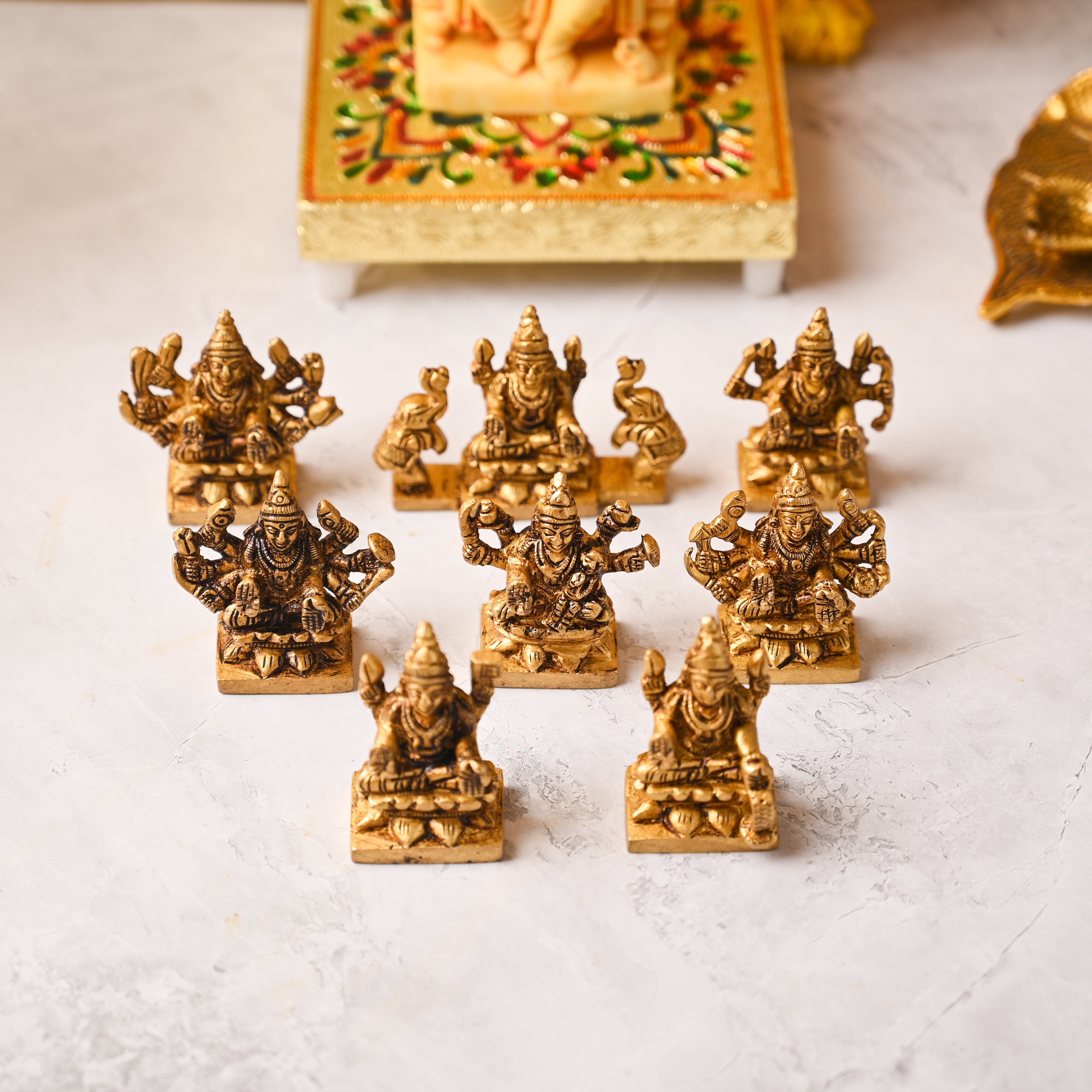 Brass Ashtalakshmi Idol Set (2 Inch) Vedansh Craft