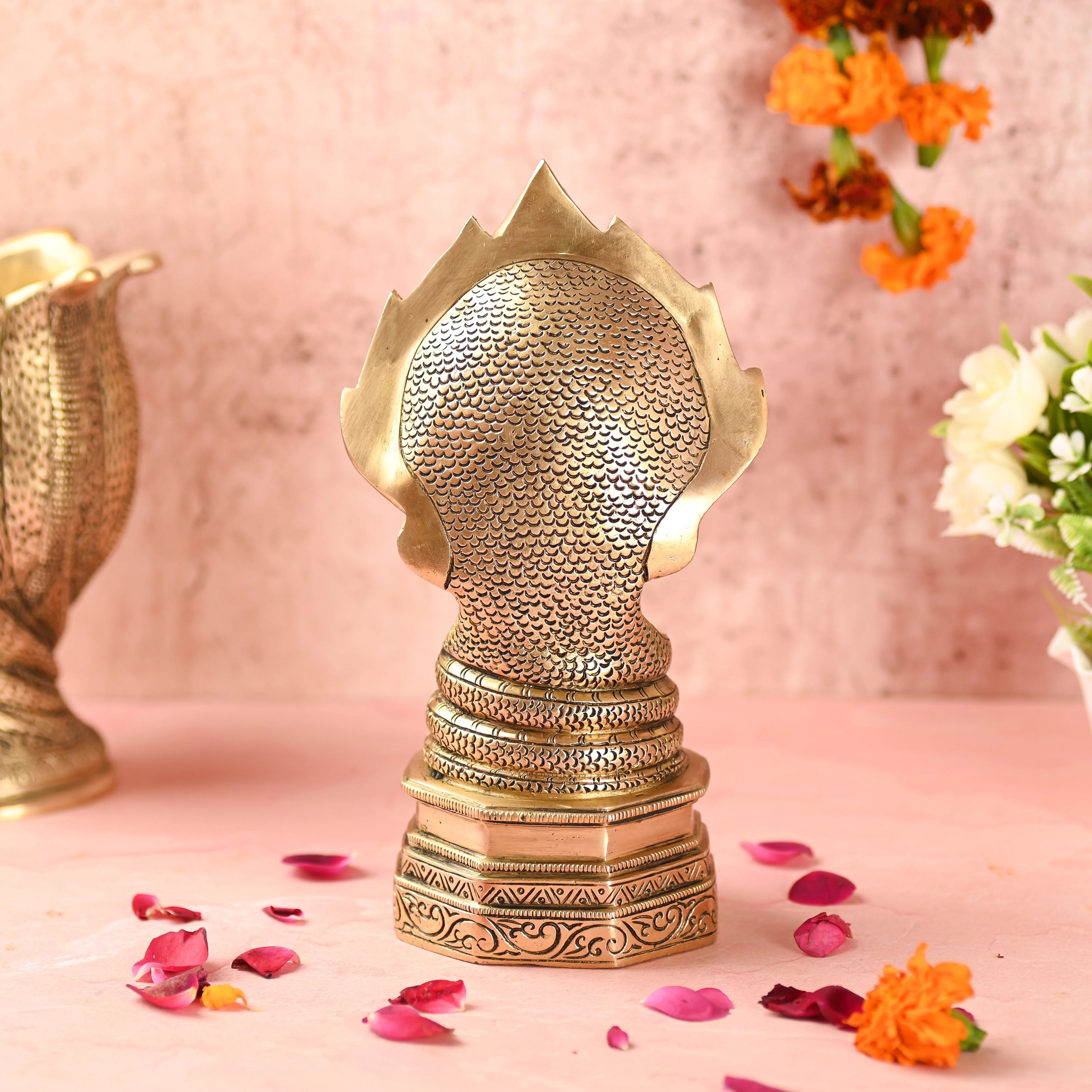 Brass Vintage Sheshnaag idol (9.8 Inch) Vedansh Craft