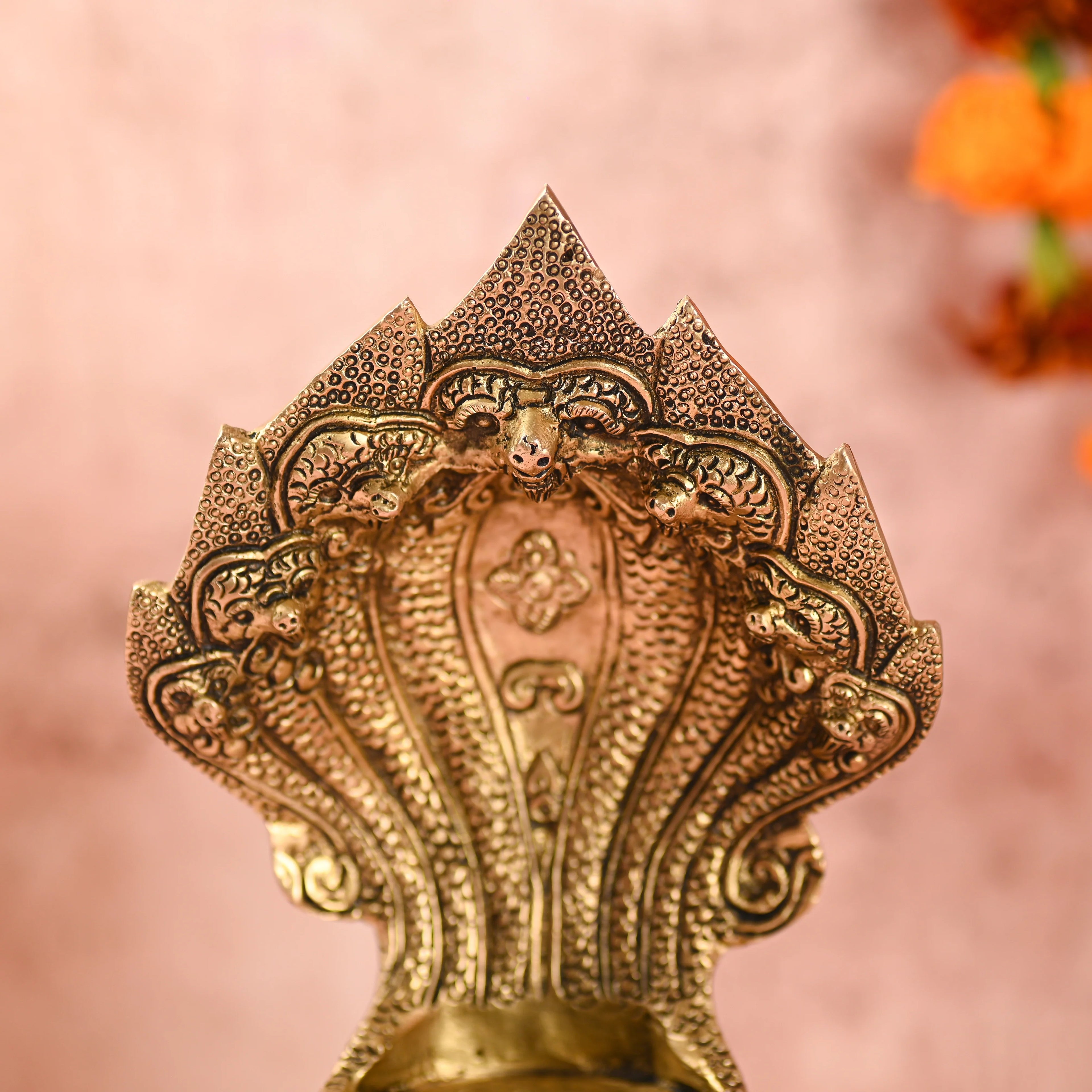 Brass Vintage Sheshnaag idol (9.8 Inch) Vedansh Craft