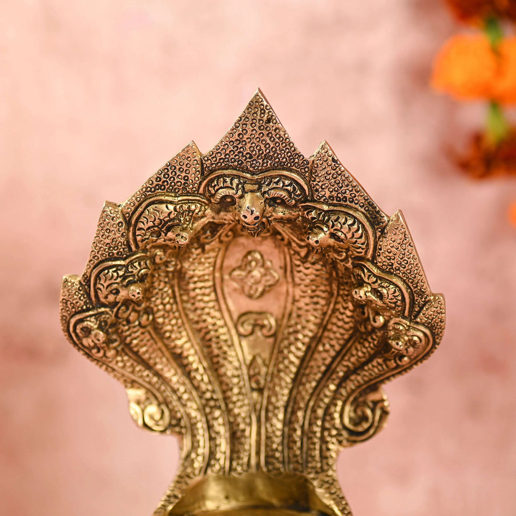 Brass Vintage Sheshnaag idol (9.8 Inch) Vedansh Craft