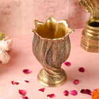 Brass Flower Vase / Planter Pot In Snake Design (8 Inch) Vedansh Craft