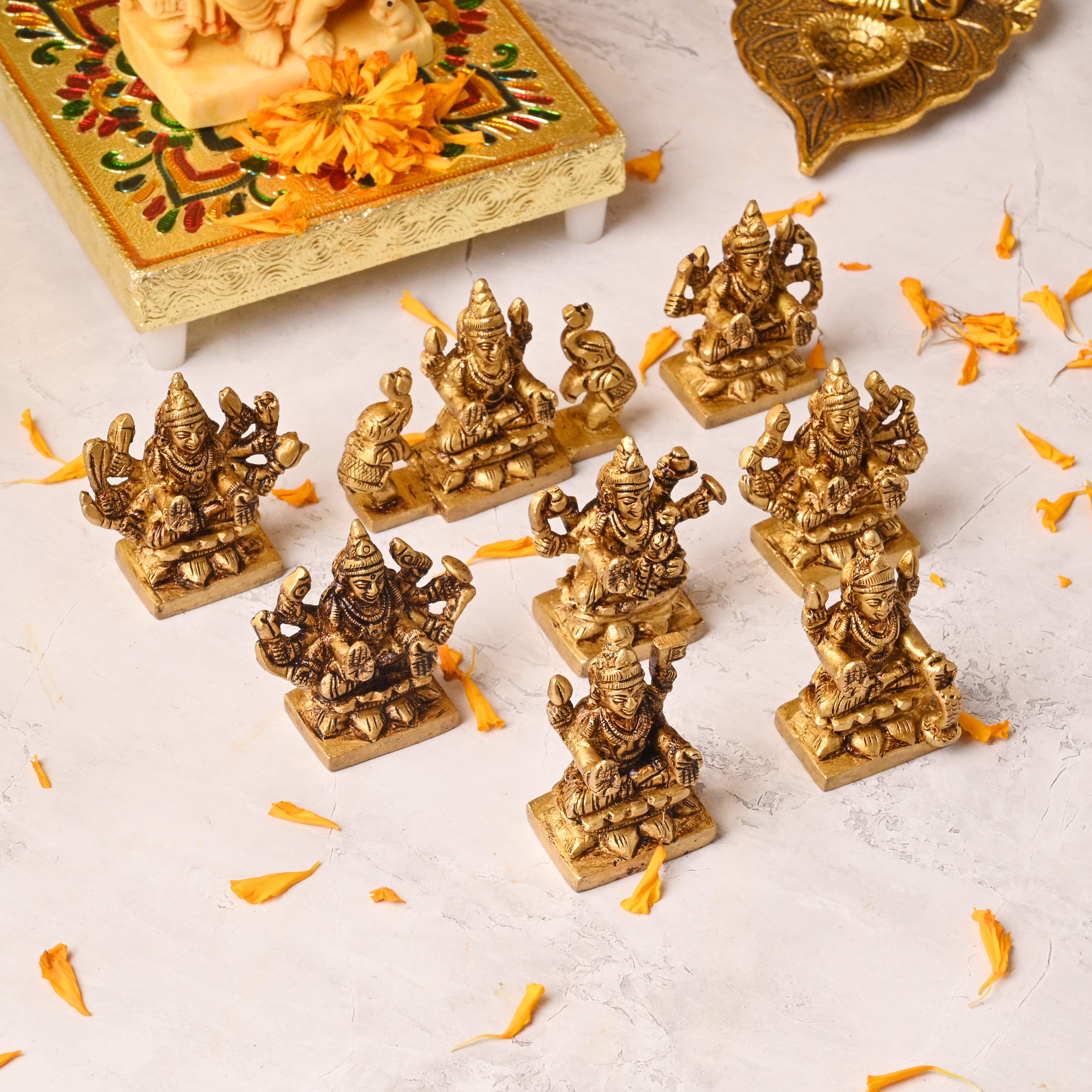 Brass Ashtalakshmi Idol Set (2 Inch) Vedansh Craft