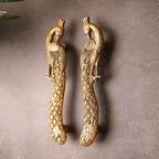 Brass Peacock Door Handle Pair (9.5 Inch) Vedansh Craft