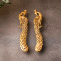 Brass Peacock Door Handle Pair (9.5 Inch) Vedansh Craft