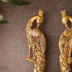 Brass Peacock Door Handle Pair (9.5 Inch) Vedansh Craft