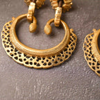 Brass Jali Door Knocker Pair – Handcrafted Traditional Door Decor (4.2 Inch) Vedansh Craft