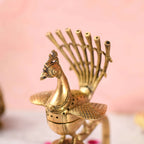 Brass Peacock Dhoop Dani & Incense Holder (8.5 Inch) Vedansh Craft