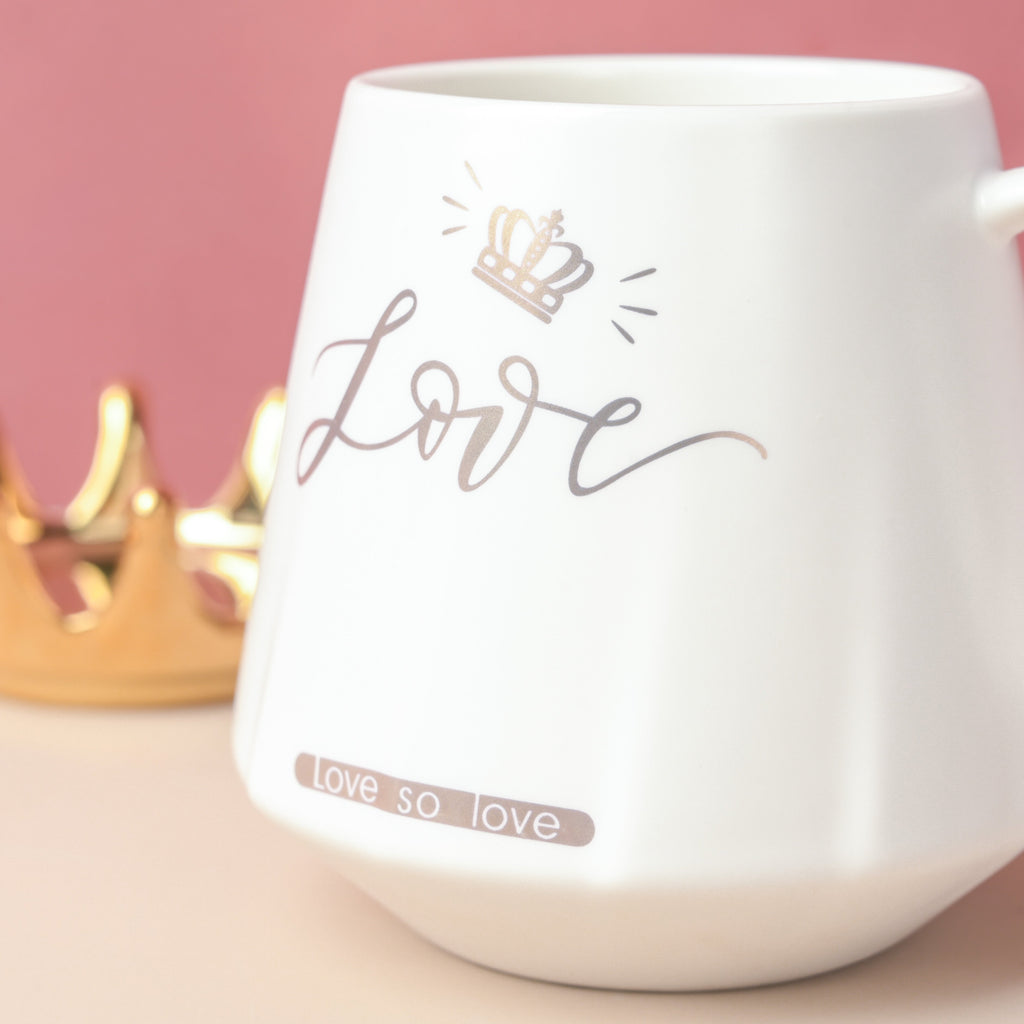 Royal Crown Love Coffee Cup With Lid 300 ml Nestasia
