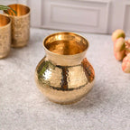 Brass Hammered Pooja Kalash – Premium Indian Brassware (5.2 Inch) Vedansh Craft