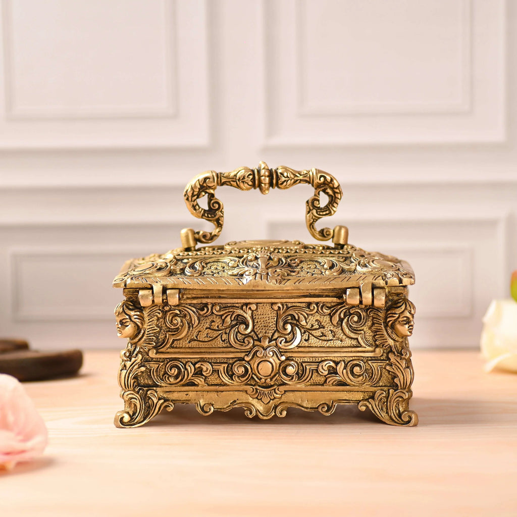 Brass Jewellery Box (4.5 Inch) Vedansh Craft