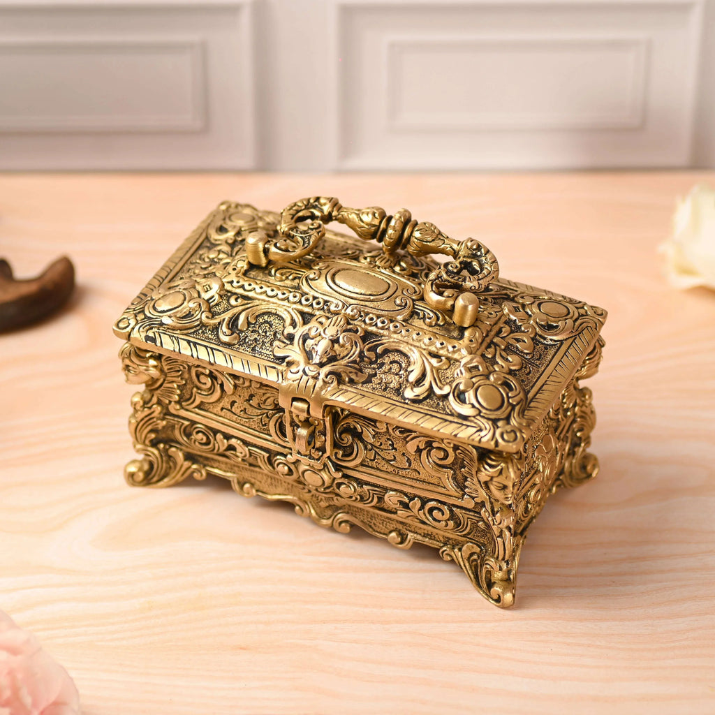 Brass Jewellery Box (4.5 Inch) Vedansh Craft