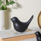 Ceramic Bird Showpiece Black Set Of 2 Nestasia