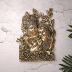Brass Radha Krishna Idol Wall Hanging (14 Inch) Vedansh Craft
