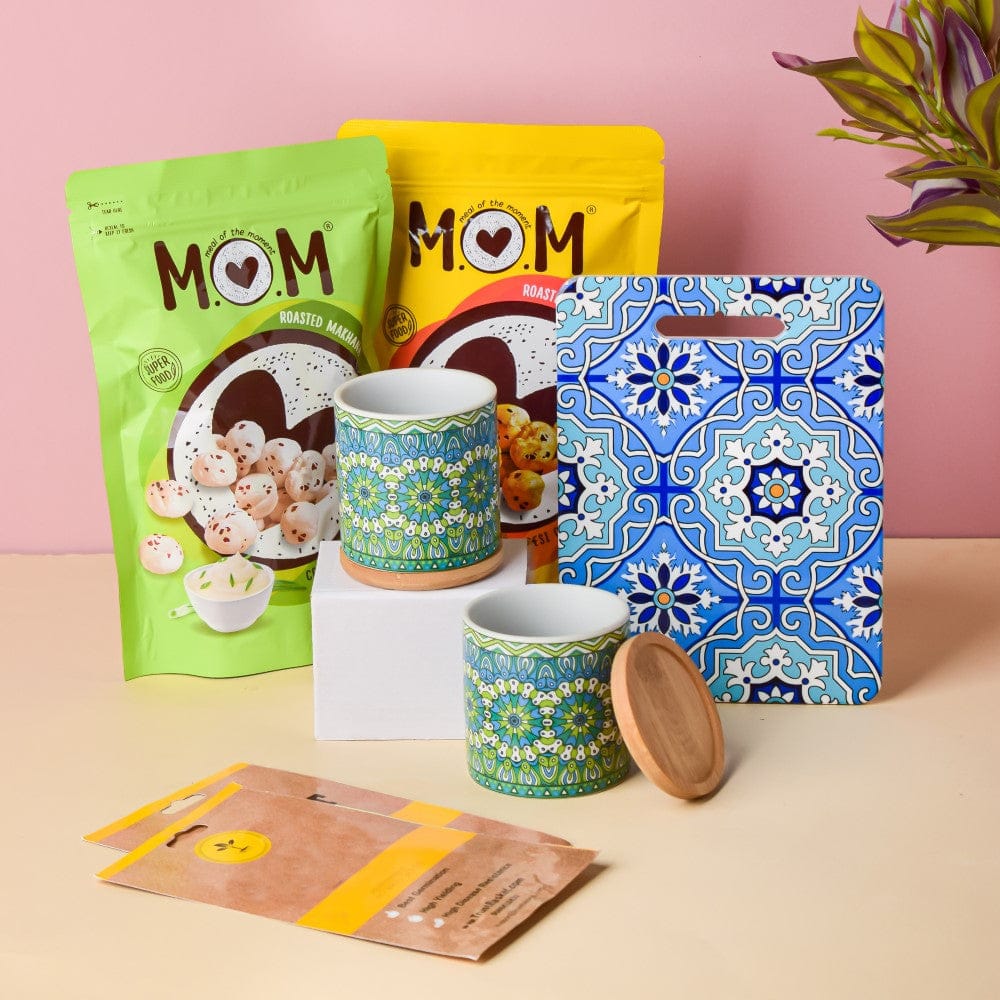 Bloomin' Planter, Platter And Seeds Gift Hamper Set Of 7 Nestasia