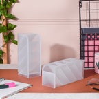 Stationery Table Organiser White Set Of 2 Nestasia