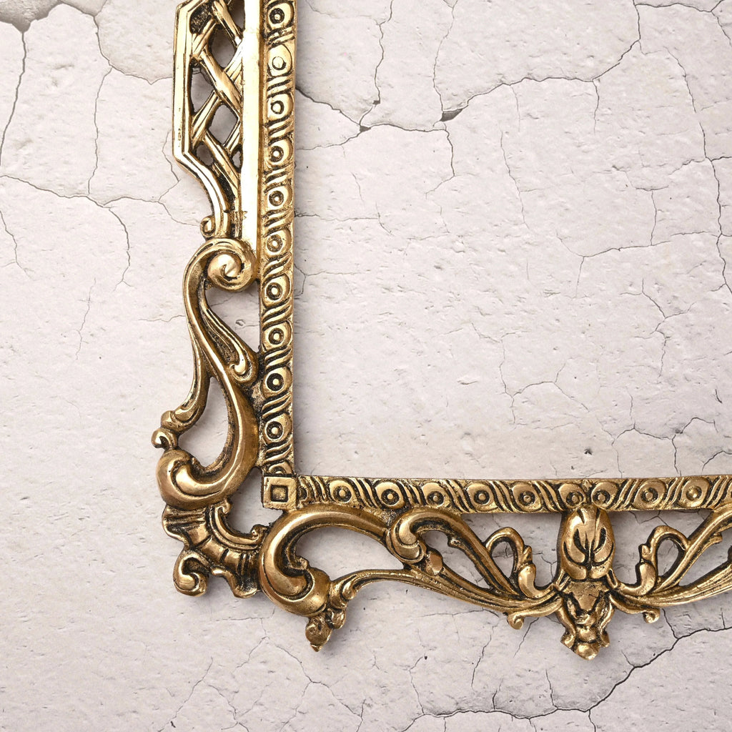 Brass Vintage Photo / Mirror Frame Wall Hanging (17.5 Inch) Vedansh Craft