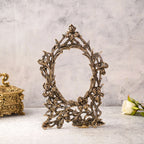 Brass Vintage Photo / Mirror Frame Table Top Decor (14 Inch) Vedansh Craft