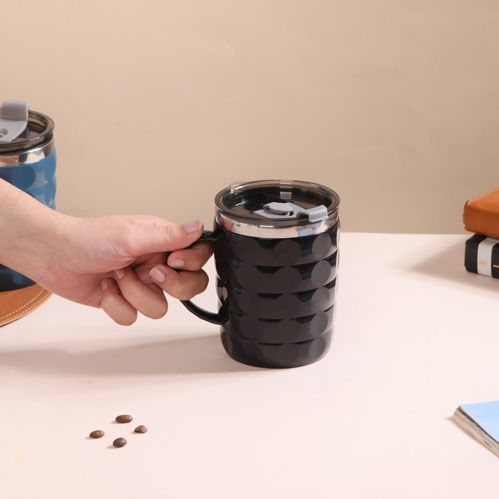 Stainless Steel Travel Mug For Car Black 400ml Nestasia