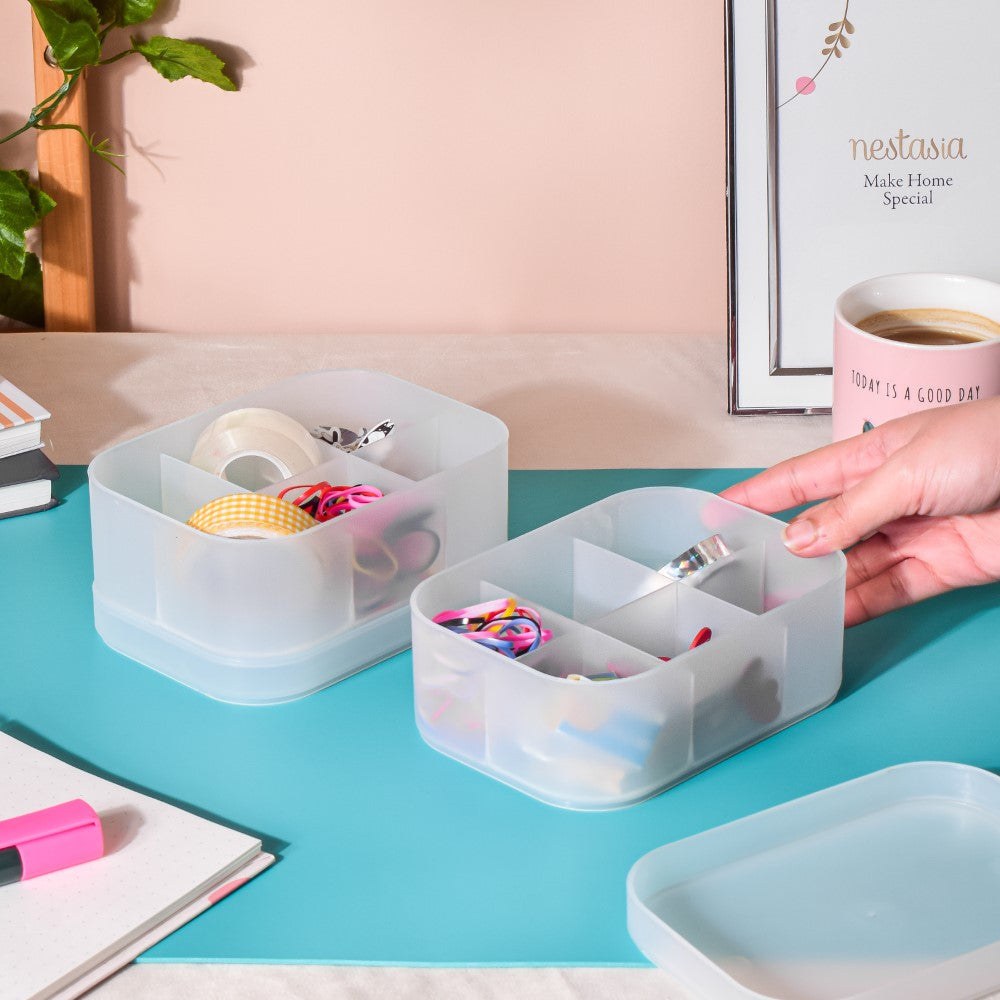 Multicompartment Storage Box Set Of 4