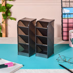 Slanting Desk Organiser Black Set Of 2 Nestasia