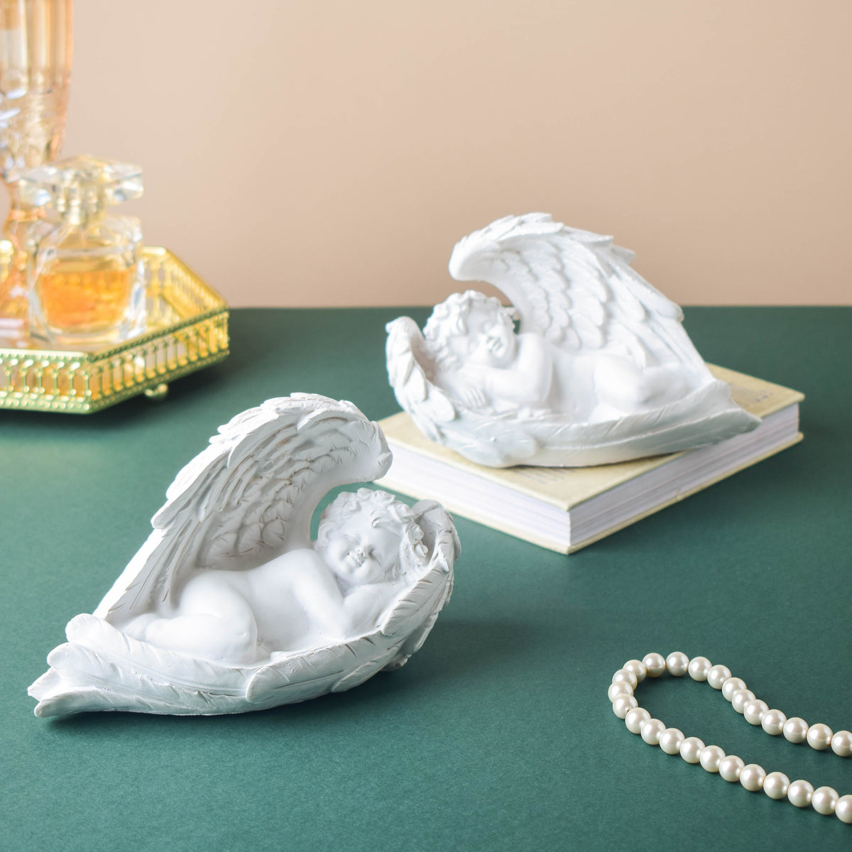 Sleeping Angel Statue White Nestasia