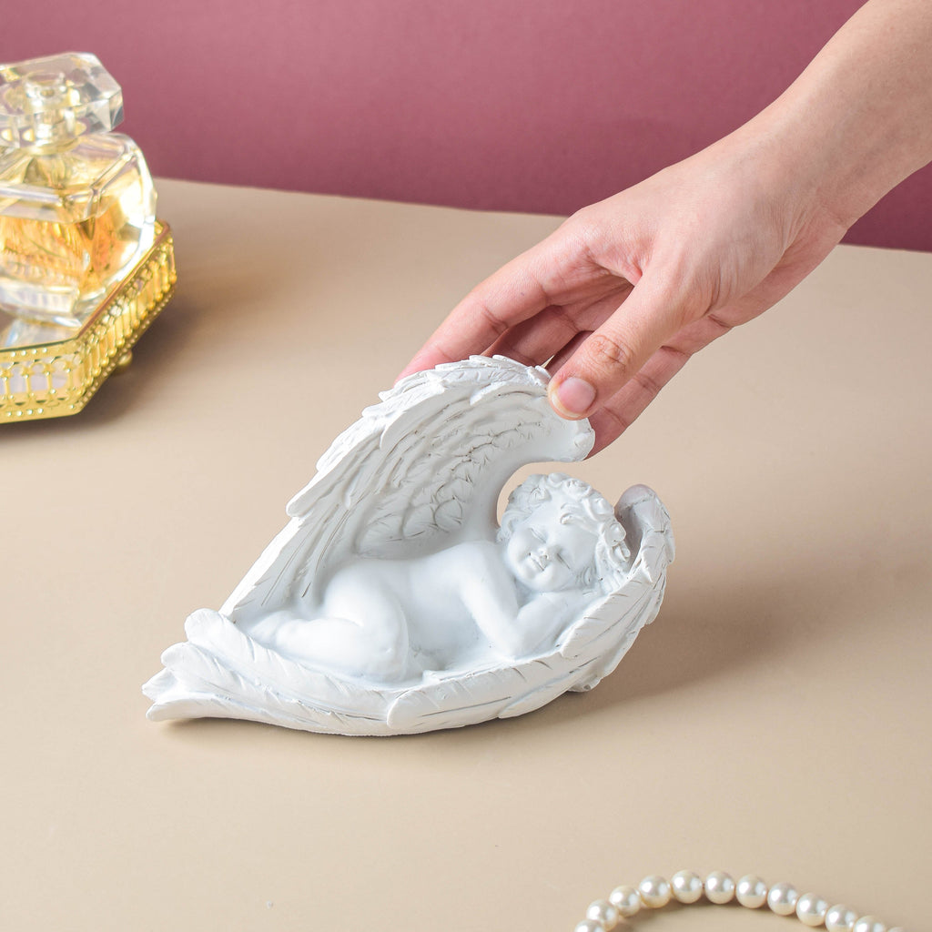 Sleeping Angel Statue White