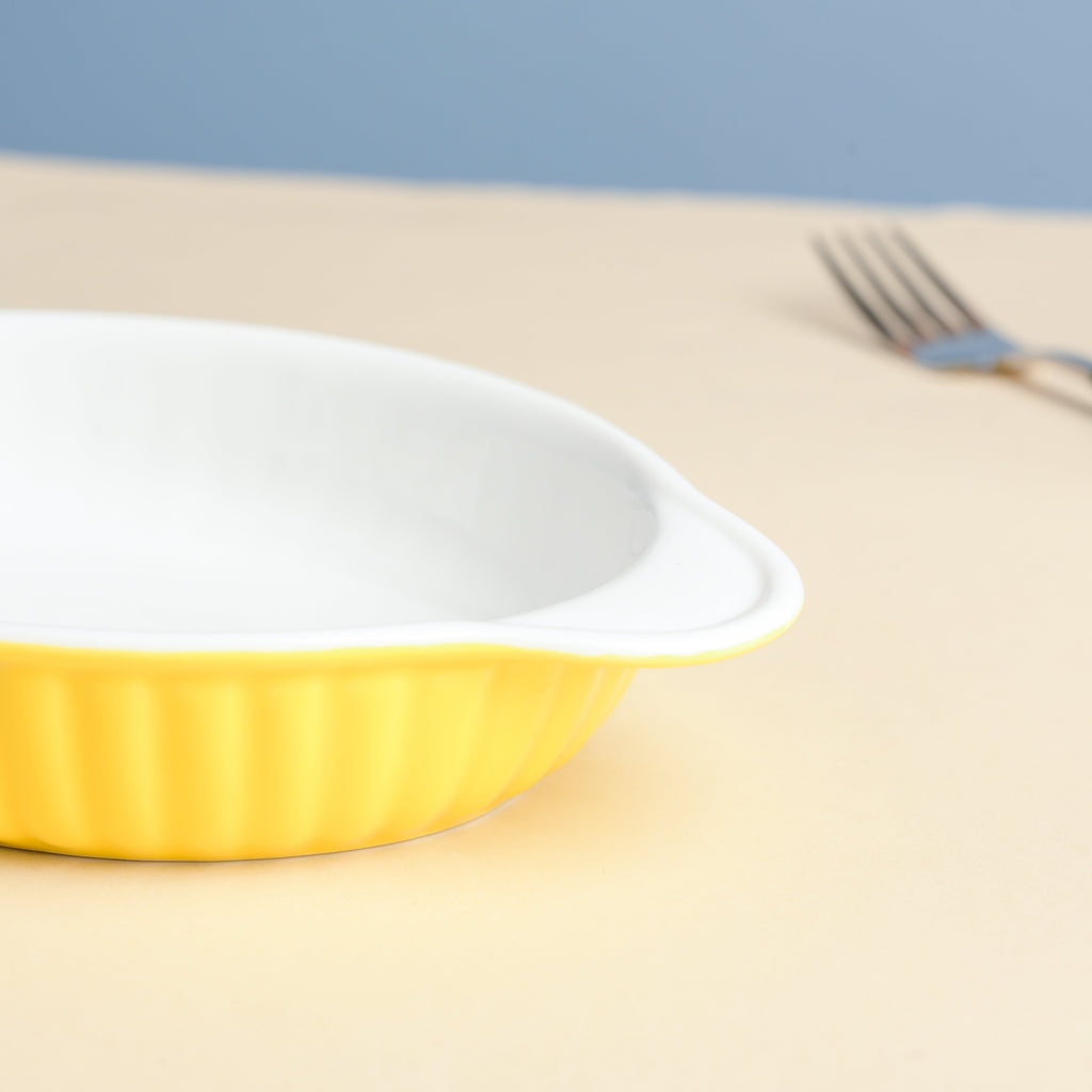 Sunny Side Up Oval Baking Plate 6 Inch Nestasia