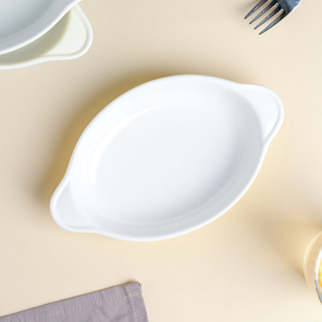 Sunny Side Up Oval Baking Plate 6 Inch Nestasia