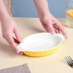 Sunny Side Up Oval Baking Plate 6 Inch Nestasia