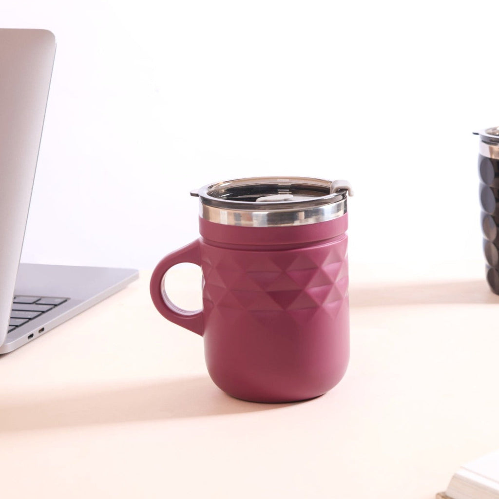 Travel Mug With Lid Magenta 400ml Nestasia
