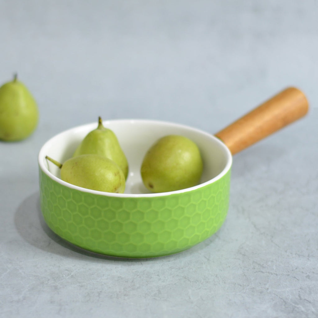 Light Green Bowl with Handle Nestasia