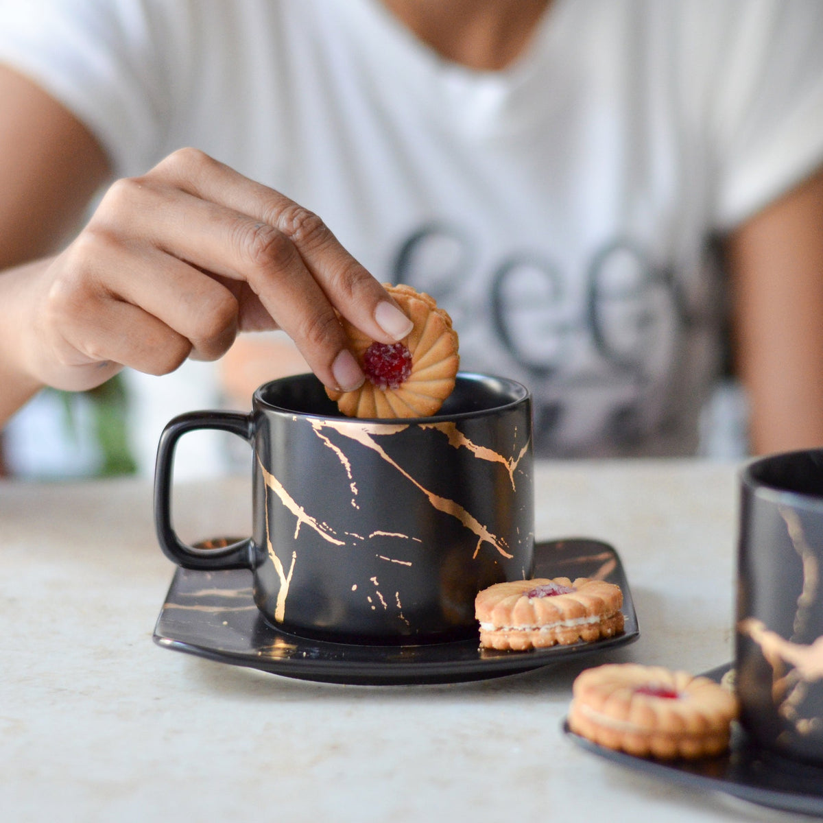 Marble Tea Cup and Saucer Nestasia