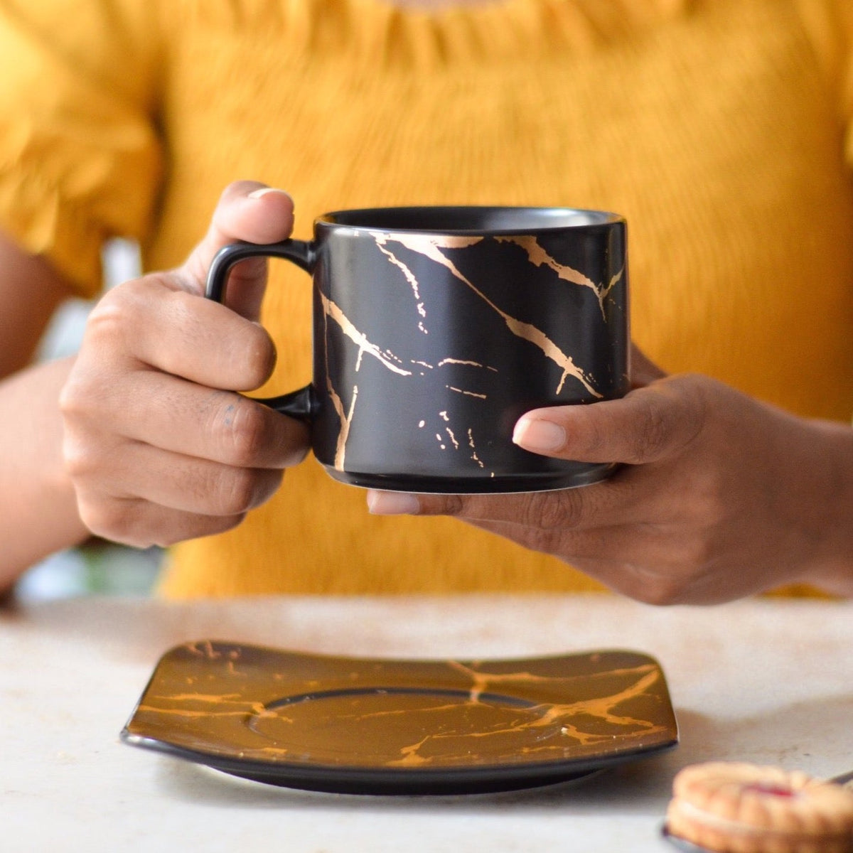 Marble Tea Cup and Saucer Nestasia