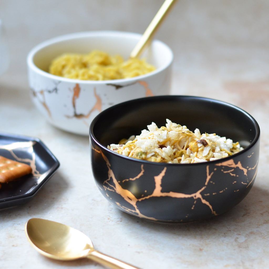 Black Marble Bowl 400 ml Nestasia