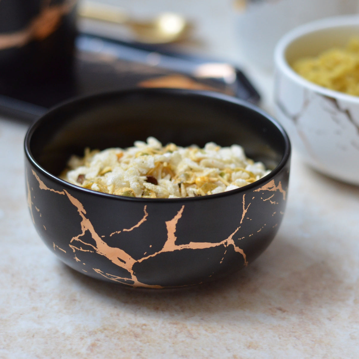 Black Marble Bowl 400 ml Nestasia