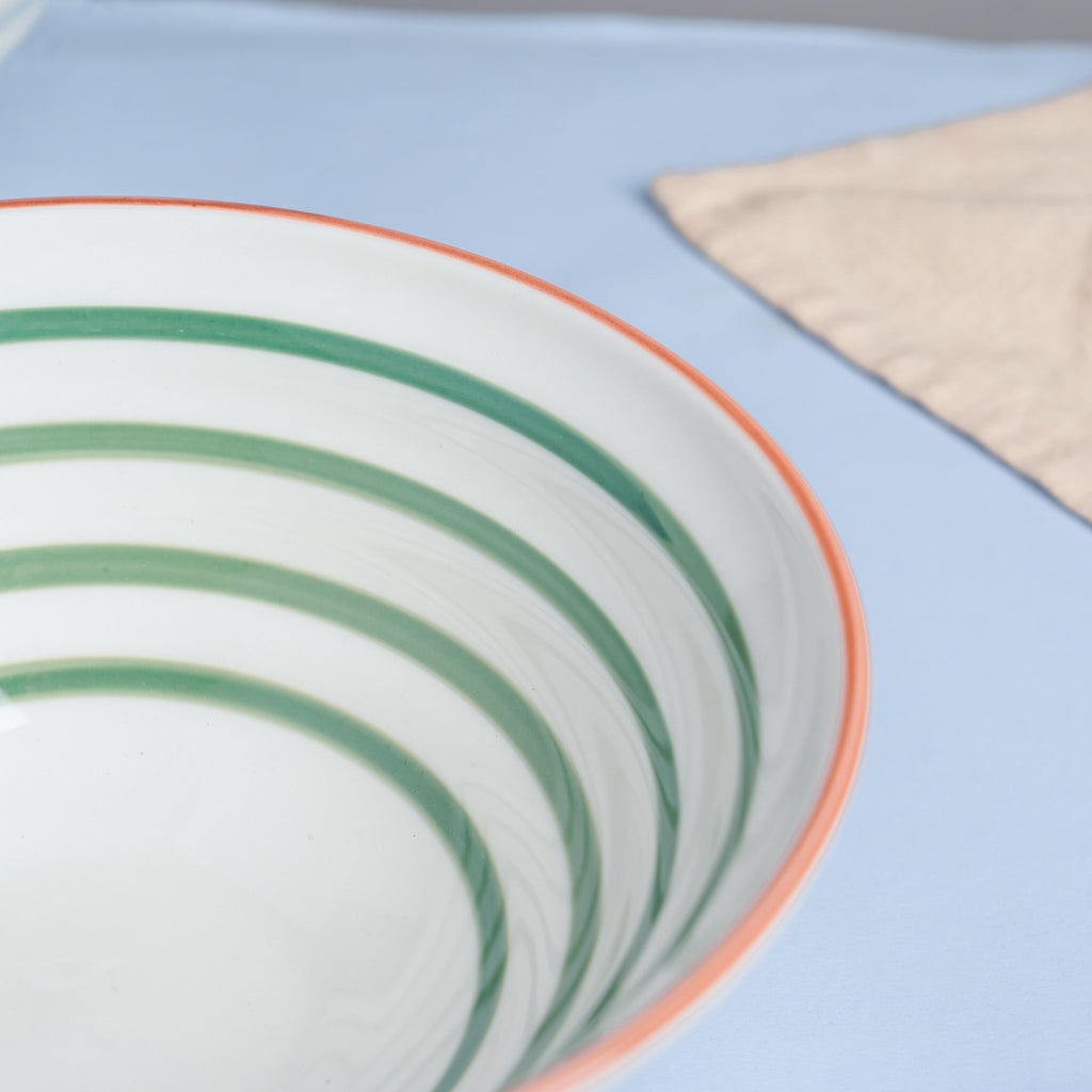 Green Illusion Ceramic Serving Bowl Nestasia