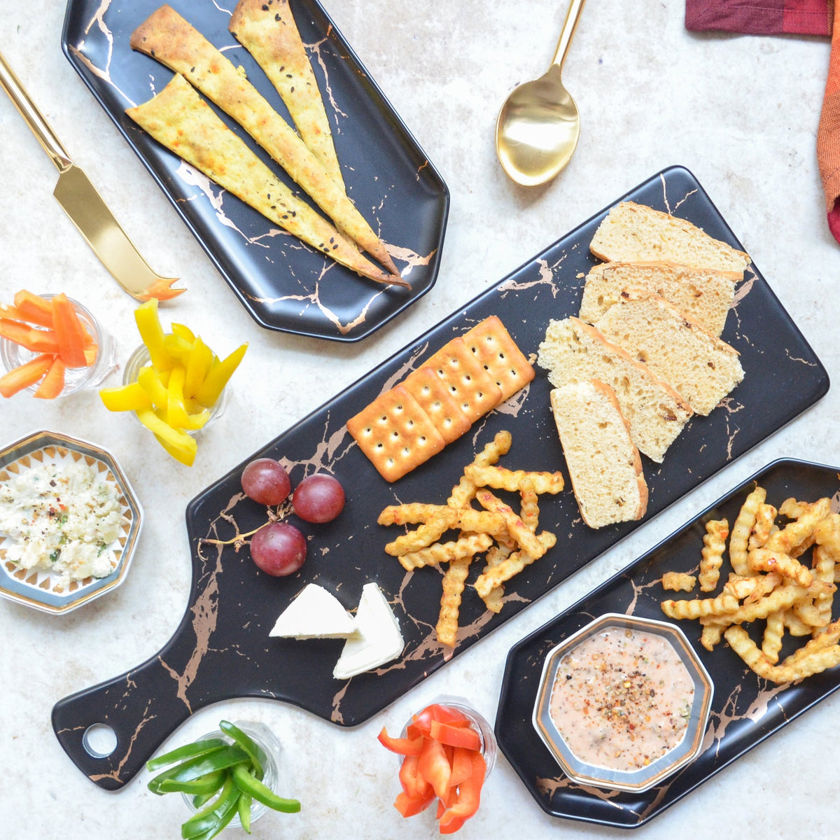 Black Marble Serving Platter Nestasia
