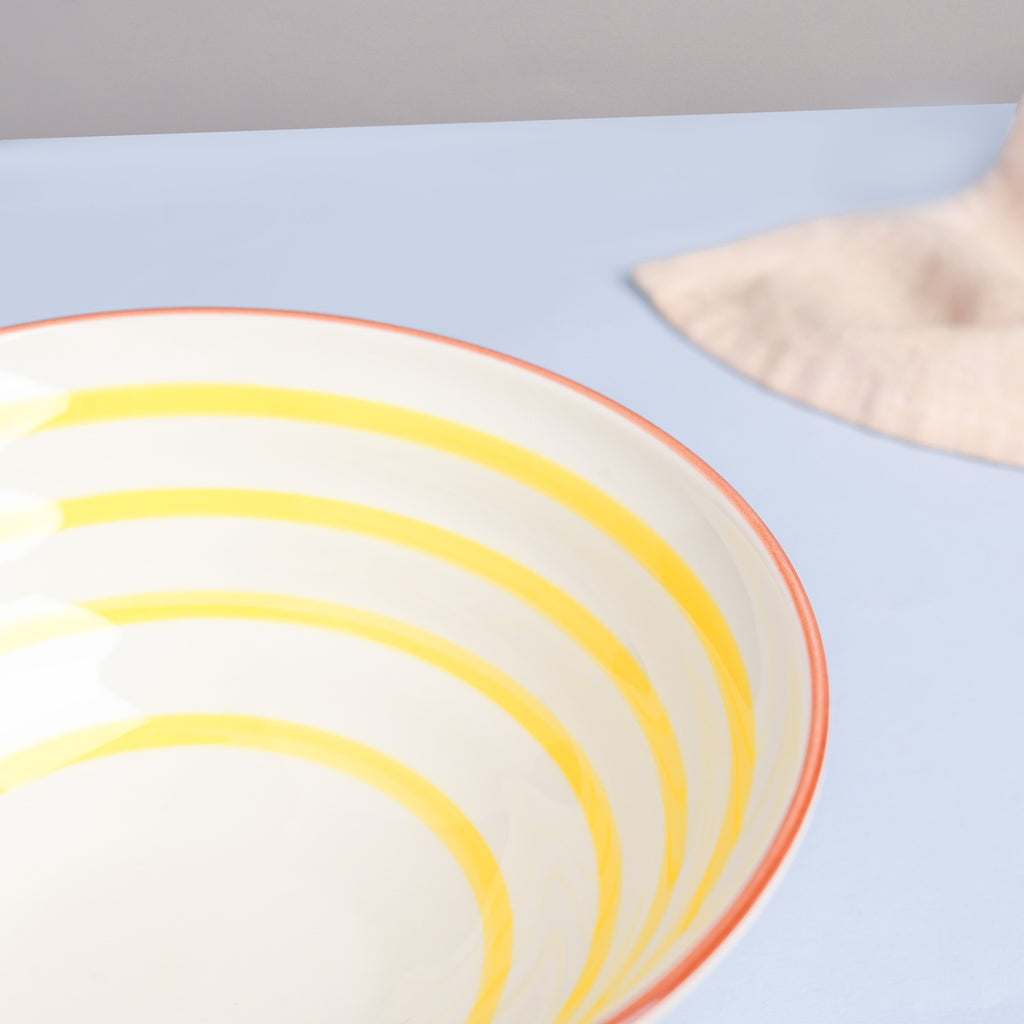 Yellow Illusion Ceramic Serving Bowl Nestasia