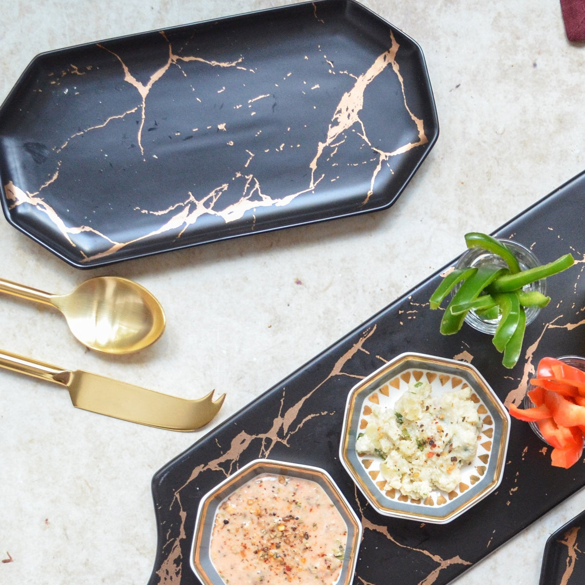 Marble Long Plates Nestasia